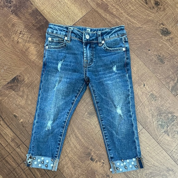 7 For All Mankind Other - 7 for all mankind cuffed blue jeans girls sz 5